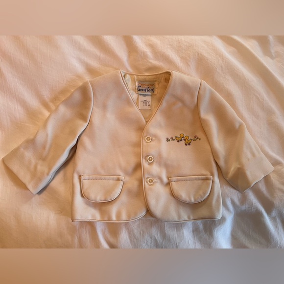 Vintage Sportsware by Good Lad Jacket Blazer Size 18M Spring Easter Cream Ducks - Picture 1 of 5